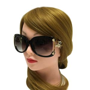 Zonnebril zonnebril dames luxe merk ontwerper dames ovale legering frame goud vossen decoratie vintage zonnebril meisjes 4 kleurensl2302222222