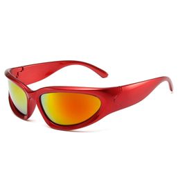 Zonnebrillen zonnebril wikkelen rond mode voor mannen vrouwen trendy snel ovaal donkere futuristische tinten bril bril T2201293