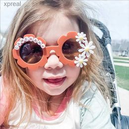 Gafas de sol Soporte letras de sol flores redondas gafas de sol infantiles