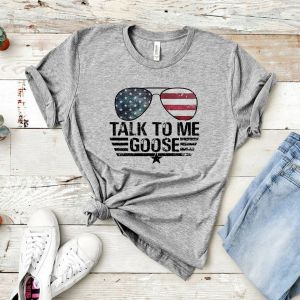 Zonnebril Talk To Me Goose T-shirt Top Gun Shirt Film TShirt Zonnebril T-shirt Vrouwen Grafische T-shirts Vintage T-shirt met korte mouwen Tops