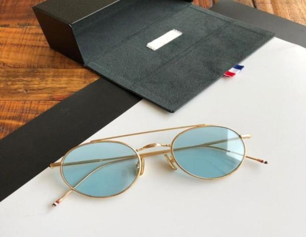 Lunettes de soleil Thom Brand Vintage ALLIAG TB101 Retro Round Eyeglass Titanium Frame Men Femmes Gafas Spectacles avec Box8989345