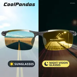 Zonnebrillen top aluminium anti-glare dag nacht visie rijdende bril mannen gepolariseerd pochromic zon uv400 zonnebril herren