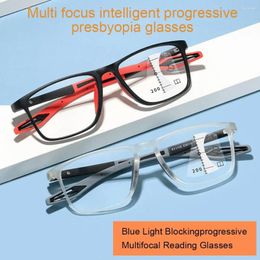 Zonnebrillen TR90 Sport Progressive Multifocale leesbril vrouwen mannen HD anti-blauw licht nabij en verre presbyopische brillen