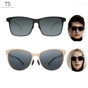 Gafas de sol Nylon polarizado marco retro de luz Retro Protección UV sin tornillo Pantallas de pantalla invisible para hombre para hombres