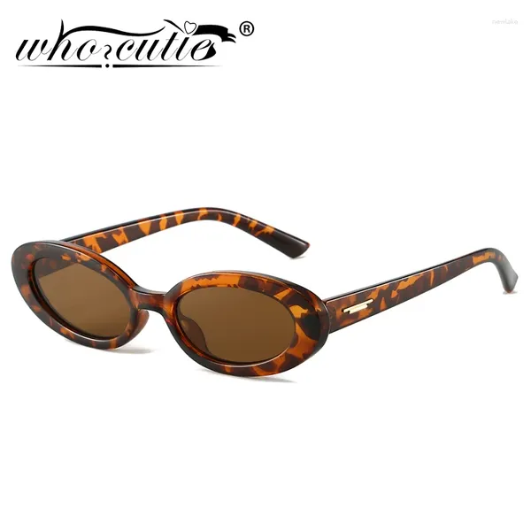 Gafas de sol Tendencia 2024 Tortugas Ovales Mujeres Diseñador de marca Vintage Vintage Estrecho Estrecho Estrecho Marco de ojo de ojo Sombras Sol Femenino