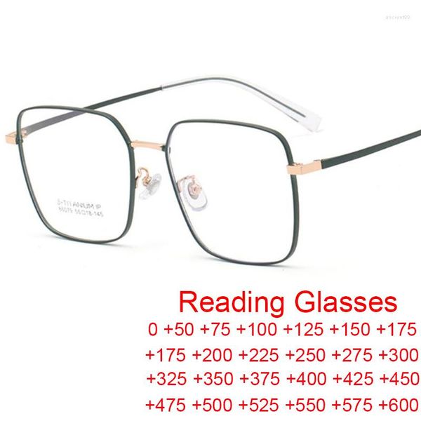 Lunettes de soleil tendance Big Square Anti Blue Light Lunettes Femmes Hommes Haute Qualité Cadre En Métal Lecture Optique Ordinateur Prescription Lunettes