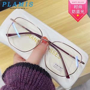 Zonnebril Trend Cat Eye Glasses Oversize vrouwen Anti Blue Light Computer Eyewear Vintage Metal Optische Brillen Unisex Zwart Roze Frame