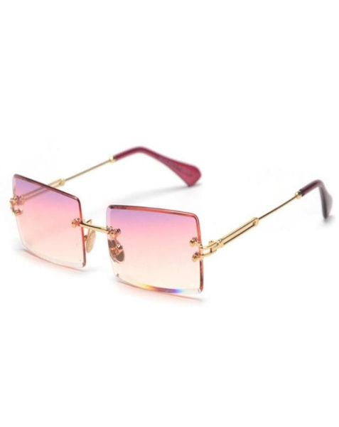 Lunettes de soleil Tendance Femmes hommes Small étroit Tint Lens Fashion Rectangle Rose Rose Blue Yellow Eyewear Shade FML6796850