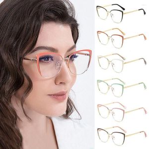 Zonnebril Trendy Cat Eye Optische Bril Kantoor Anti-Blauw Licht Voor Dames Heren Oversized Frame Bescherming Computerbril