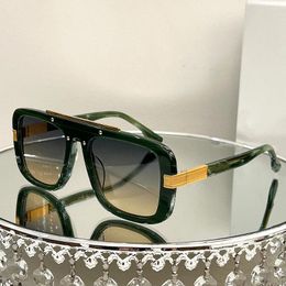 Lunettes de soleil tendance style pilote pont unique cool avec cadre carré en acétate épais marque design vintage pour hommes femmes