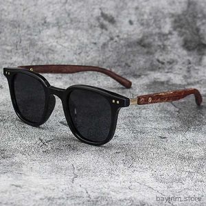 Lunettes de soleil Lunettes de soleil à la mode Hommes Femmes Retro Wood Grain Polarisé Protection UV Cycling Cycling Outdoor Street Photography 7 Couleurs