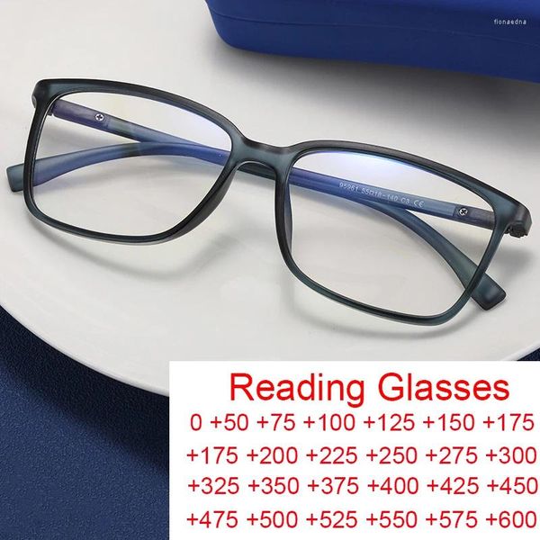 Lunettes de soleil tendance unisexe carré anti lumière bleue lunettes de lecture femmes hommes ultralégers lunettes d'ordinateur fini lunettes optiques plus