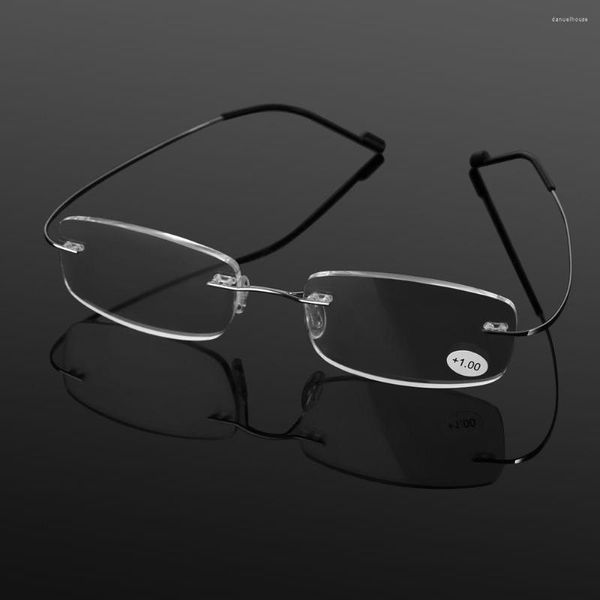 Gafas de sol ultraligeras con memoria de titanio, gafas de lectura rectangulares sin montura, gafas para hombres, cuidado de la salud Simple