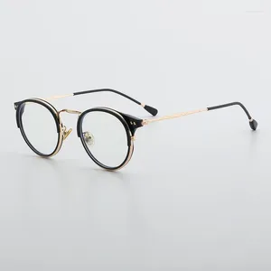 Lunettes de soleil ultralégères Vintage lunettes rondes cadre hommes femmes Anti lumière bleue Myopai lunettes optiques cadres lunettes de prescription