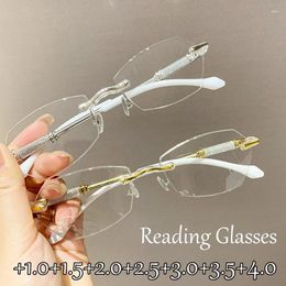 Gafas de sol ultraligeras Gasas de lectura de diamantes para mujeres Luxury Transparent Eye Computer Presbyopia Unisex HD Hyperopia