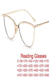 Lunettes de soleil Presbyopie Presbye Magnification 0 60 DIOPTER Vintage Brand Design anti-bleu Lunes de lecture Metal Cat E2404050