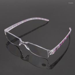 Zonnebrillen unisex Clear Stripe Rimless Flexible Readglasses Eyewear Reader 1.00 - 4.00 - 4,00