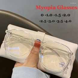 Gafas de sol unisex para mujer, gafas para miopía, tendencia de moda, montura transparente, gafas de visión corta, gafas graduadas con acabado para miopía
