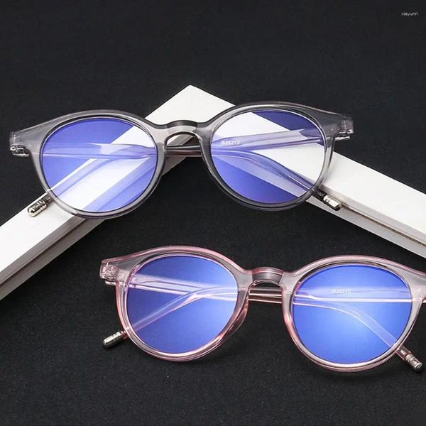 Lunettes de soleil unisexes, monture PC ronde, Protection contre les radiations, pour jeux sur ordinateur, blocage de la lumière bleue, miroir plat