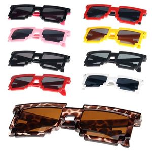 Gafas de sol Unisex Retro Trendy Square Pixel Gafas Estilo pixelado 9 ColoresGafas de sol