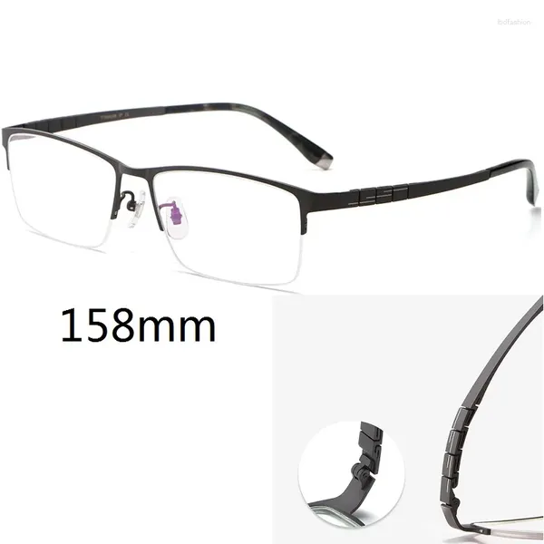 Gafas de sol Vazrobe 158 mm Gafas miopes de titanio de gran tamaño Gafas Marco Hombres Semi sin montura Gafas anchas para prescripción de alta calidad
