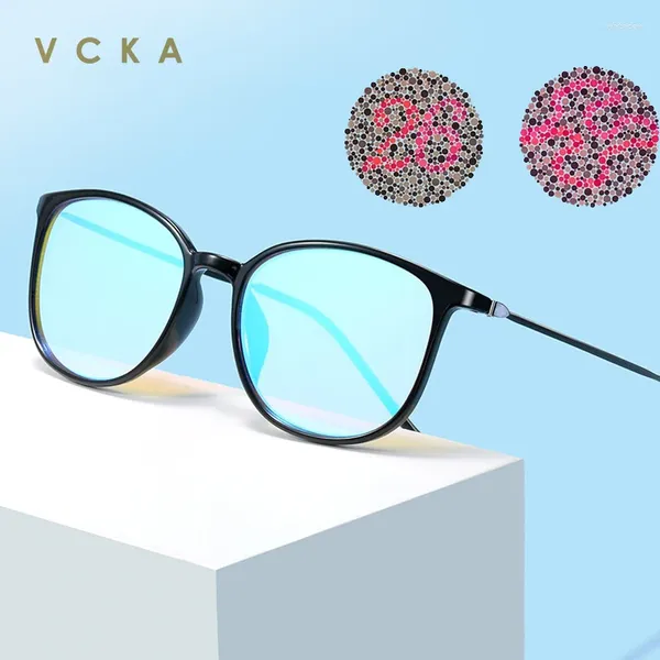 Gafas de sol VCKA Diseñadas específicamente para personas con colorblindedad verde roja y marco de aleación de debilidad de color lentes de recubrimiento de dos lados