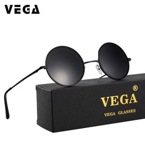 Gafas de sol VEGA polarizadas 80s 90s Retro Gafas redondas Hombres Mujeres Metal Vintage Pequeño Hippie Círculo Lentes 8024