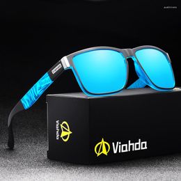 Lunettes de soleil VIAHDA marque carré sport pêche polarisée femmes hommes 2023 haute qualité miroir esthétique rétro conduite lunettes Uv400