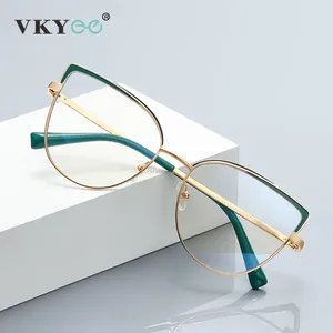 Lunettes de soleil Vicky Vintage Metal grand cadre Classic Classic Design Women's Women's Anti-Blue Light Reading Lunes Prescription personnalisable 3103