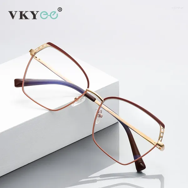 Lunettes de soleil Vicky Women's Fashion Anti-Blue Light Lights Lunets Polygon personnalisés avec prescription Myopie Hyperopia PFD3110