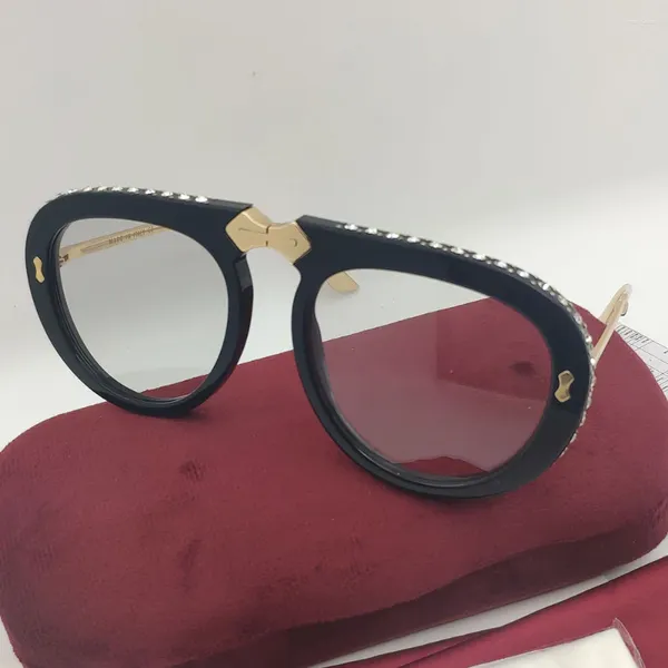 Lunettes de soleil Vintage en acétate pour femmes, diamant pliant futuriste, marque noire de styliste, mode d'été rose, UV400