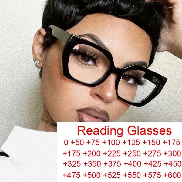 Lunettes de soleil Vintage Black Cat Eye Anti Blue Light Lunettes Femmes Marque De Luxe Optique Lunettes D'ordinateur Mode Polygon Square Reading