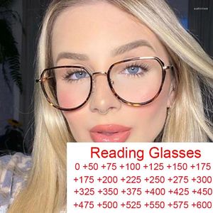 Lunettes de soleil Vintage Black Metal Round Frame Readers Lunettes pour femmes Designer Anti Blue Light Ordinateur Lecture Presbyte Lunettes