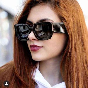 Gafas de sol Vintage Black Square Gafas de sol Mujer Diseñador de la marca Retro Cat Eye Gafas de sol para mujer Oversized Candy Thick Frame Shades Nuevo T220831