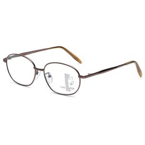 Gafas de sol Vintage marrón marco Anti-azul progresivo multifocal gafas de lectura Zoom inteligente gafas para ancianos hombres presbicia portátil