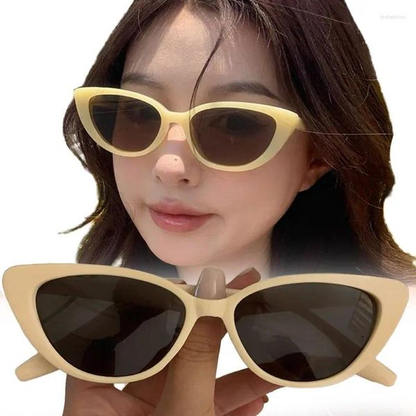 Lunettes de soleil Vintage Cat Eye for Women Men Fashion Designer de mode rose extérieur sable de sable de protection solaire aux UV