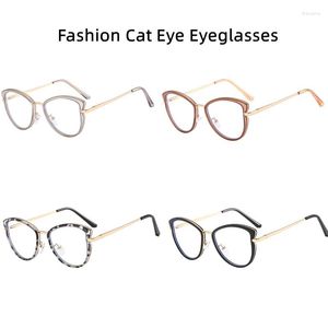 Zonnebril Vintage Brillen Cat Eye Lens Frame Veelhoek Dames Heren Ultralicht Transparant Blauw Bescherming Mode Computerbril