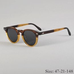 Zonnebril Vintage Mode Pilot TVR505 Color Matched Dikke Acetaat Frame Retro Ronde UV400 Gepolariseerde Lens Vrouwen Man Top Kwaliteit