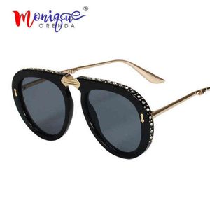 Zonnebril Vintage opvouwbare pilot zonnebril dames luxe kristal merk oversize heldere brillen zonnebril heren tinten oculos de 260s