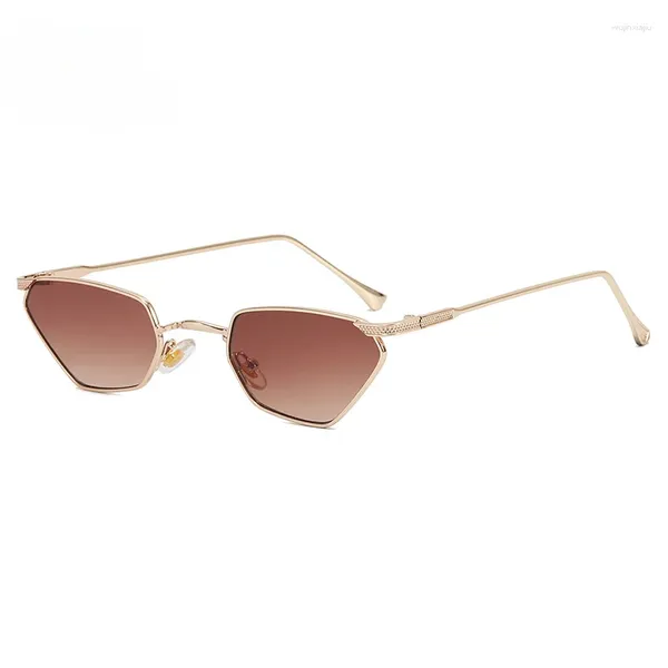 Gafas de sol Vintage para mujeres y hombres, montura pequeña, gafas de ojo de gato, Color caramelo, marca de diseñador, gafas de sol femeninas