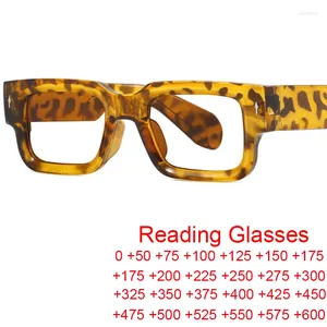 Zonnebrillen vintage mannen vierkante blauw licht blokkeren leesbril vrouwen merkontwerper luipaard kleine frame presbyopia vergrotende bril