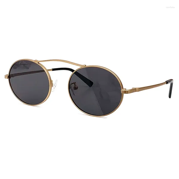 Lunettes de soleil Vintage ovales, monture métallique, pour hommes, protection des yeux, lunettes d'extérieur, UV400