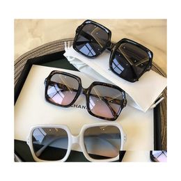Lunettes de soleil Vintage surdimensionnées carrées femmes grand cadre lunettes de soleil noir mode dégradé femme Ocos livraison directe accessoires Dhhyp