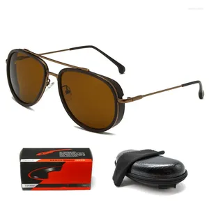 Gafas De Sol Vintage Punk coche con estuche para Gafas caja paño De limpieza Retro clásico conducción Hombres mujeres Gafas De Sol Hombre