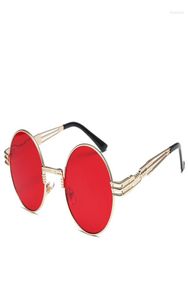 Lunettes de soleil Miroir à steampunk gothique rétro vintage GOR ET SUMPRES SORNE ROUND COURC Men UV Gafas de Solsunglasses8190622