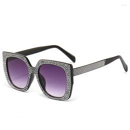 Zonnebrillen vintage strass square frame dames nachtclub glanzende brinie brillen mode ontwerper rijglazen damas gafas de sol