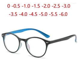 Zonnebrillen Vintage klinknagels Ronde optische bril met graad Heldere spiegel 1,56 Asferische brillen op sterkte 0 -0,5 -1,0 -1,5 T0 -6,0