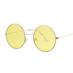 Zonnebril Vintage Ronde Man Oceaan Kleur Lens Spiegel Vrouw Vrouwelijke Merk Ontwerp Metalen Frame Cirkel Bril OculosSunglasses281T