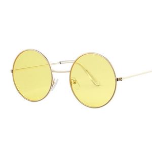 Lunettes de soleil Vintage rond homme océan couleur lentille miroir femme femme marque Design métal cadre cercle lunettes OculosSunglasses262h