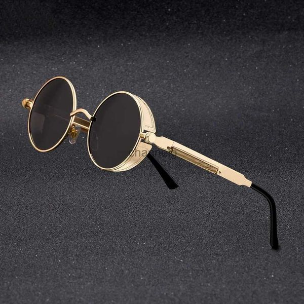Lunettes de soleil Vintage rondes lunettes de soleil polarisées rétro Steampunk lunettes de soleil pour hommes femmes petit cercle en métal lunettes de conduite UV400 YQ231127